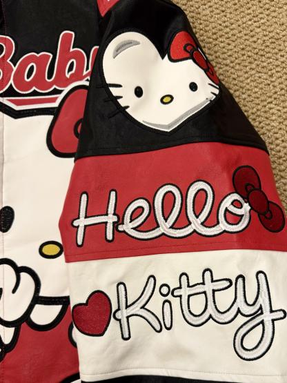 Red and Black Faux Leather Jacket Oversized Racing Motorcycle Jackets Moto Coats Unisex Trendy Streetwear Jacket