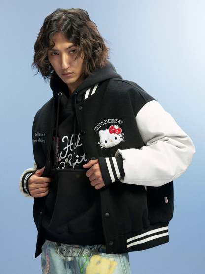 Jacket Baseball Bomber Jacket Vintage Unisex Streetwear Coats with Patchwork Hipster Utility Tops