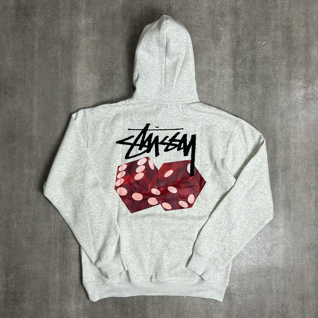 Letters Dice Print Long Sleeve Hoodies