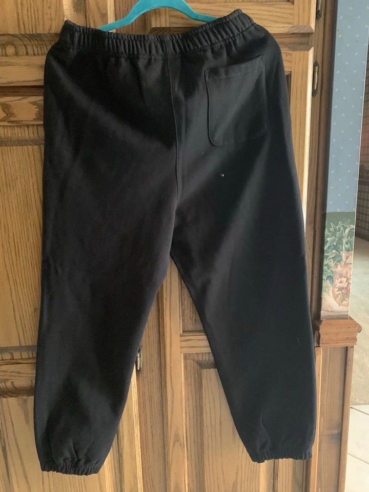 Supreme Satin Applique Sweatpant Black White Men's large L Size Pants Pant