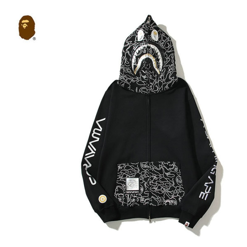XL Bape x Hajime Sorayama Shark Full Zip-Up Hoodie