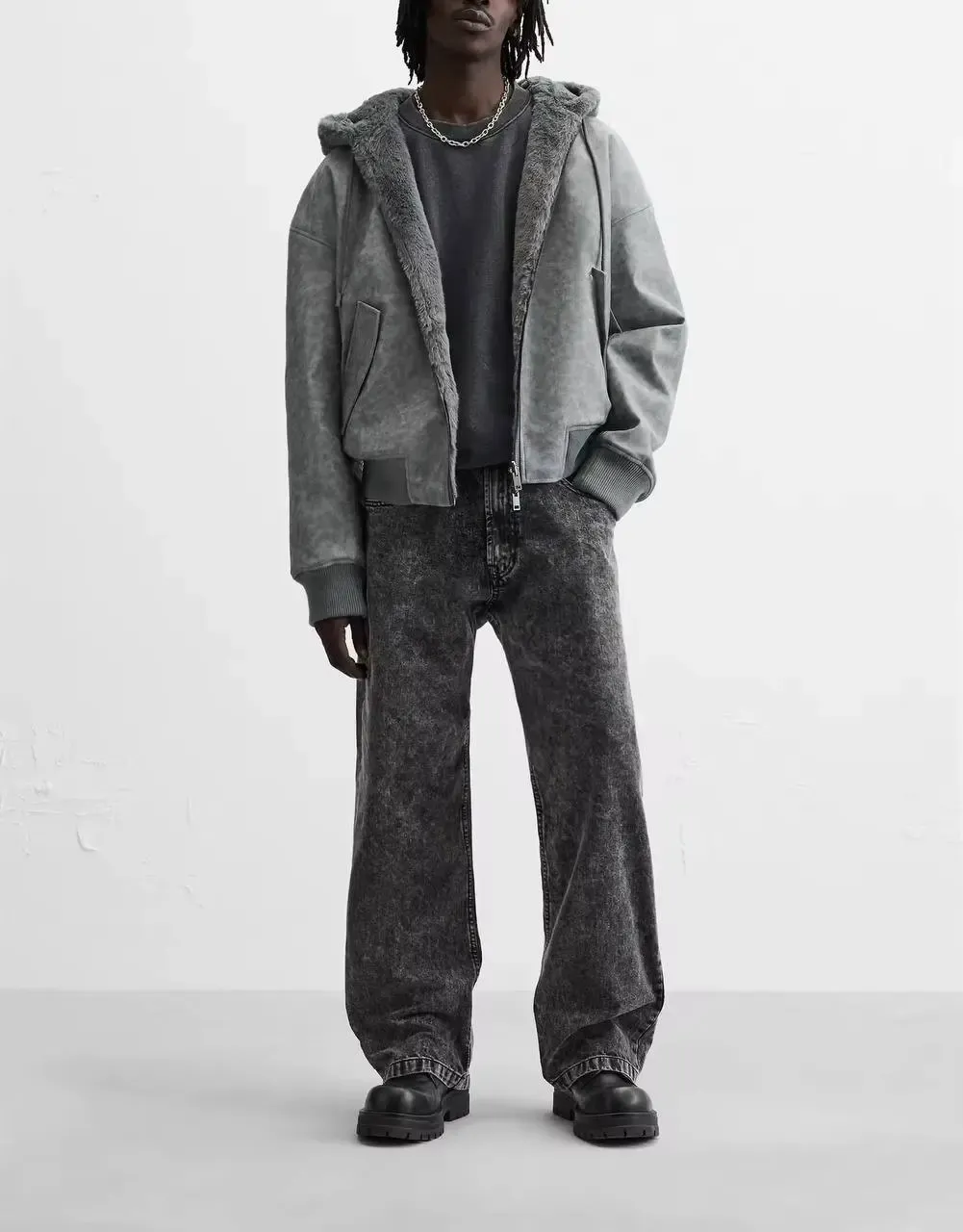 Double-Sided Faux Leather Jacket