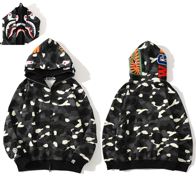 BAPE City Camo Shark Wide Full Zip Double Hoodie