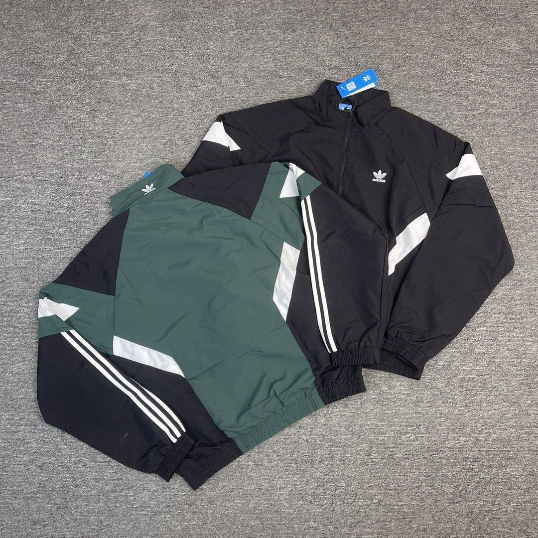 adidas Originals Rekive graphic detail woven track top in green