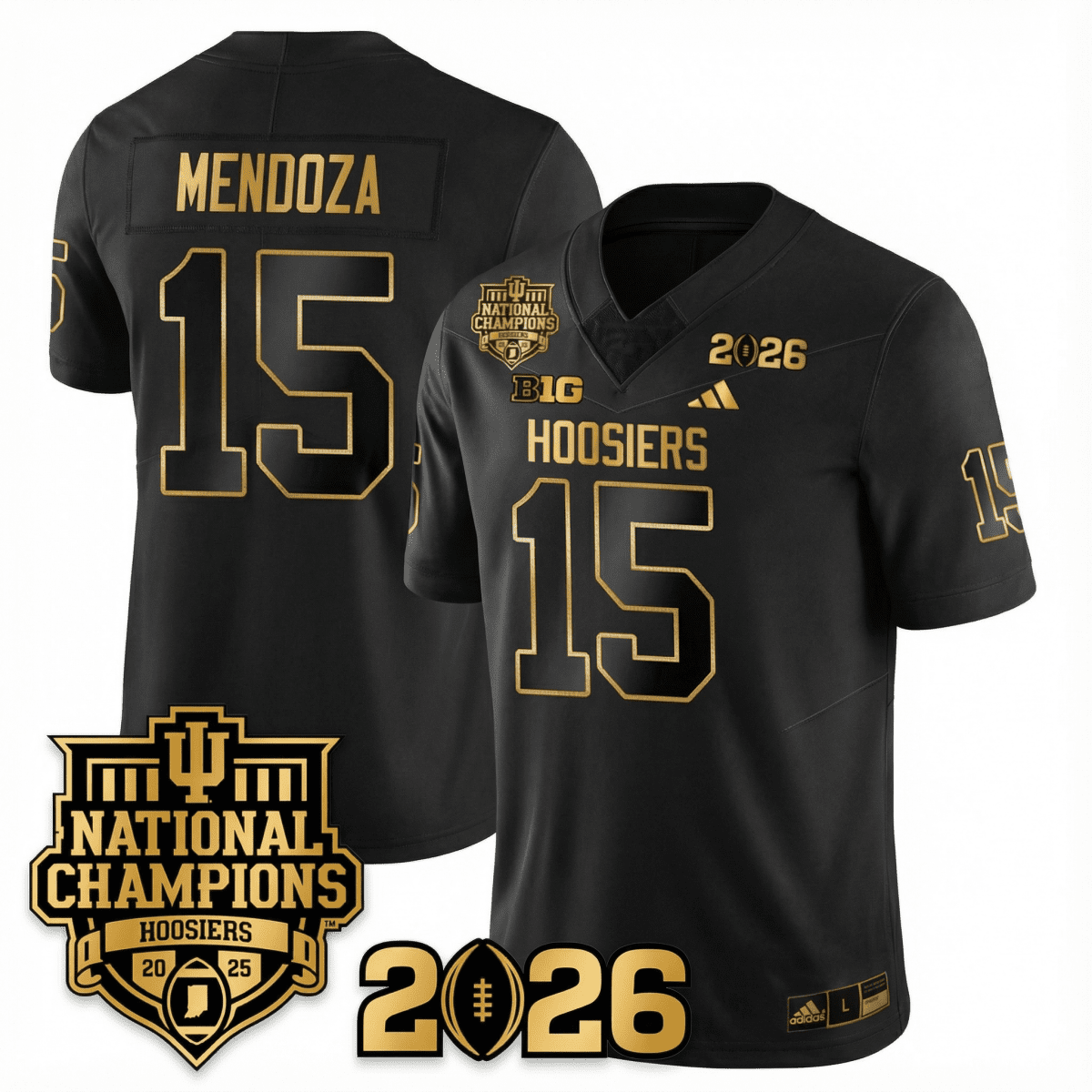 Indiana College Football Gold Edition Jersey - 2026 CFP vs National Ch