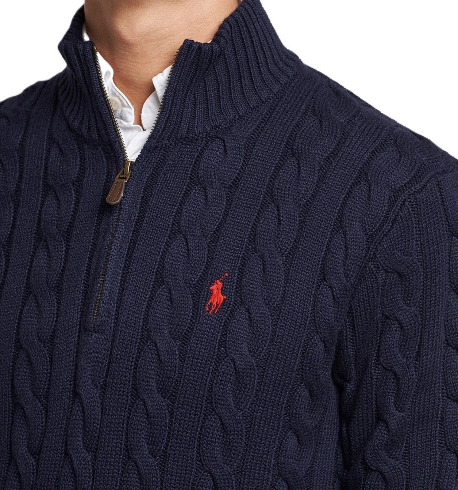 Half-Zip Knit Sweater Navy Blue