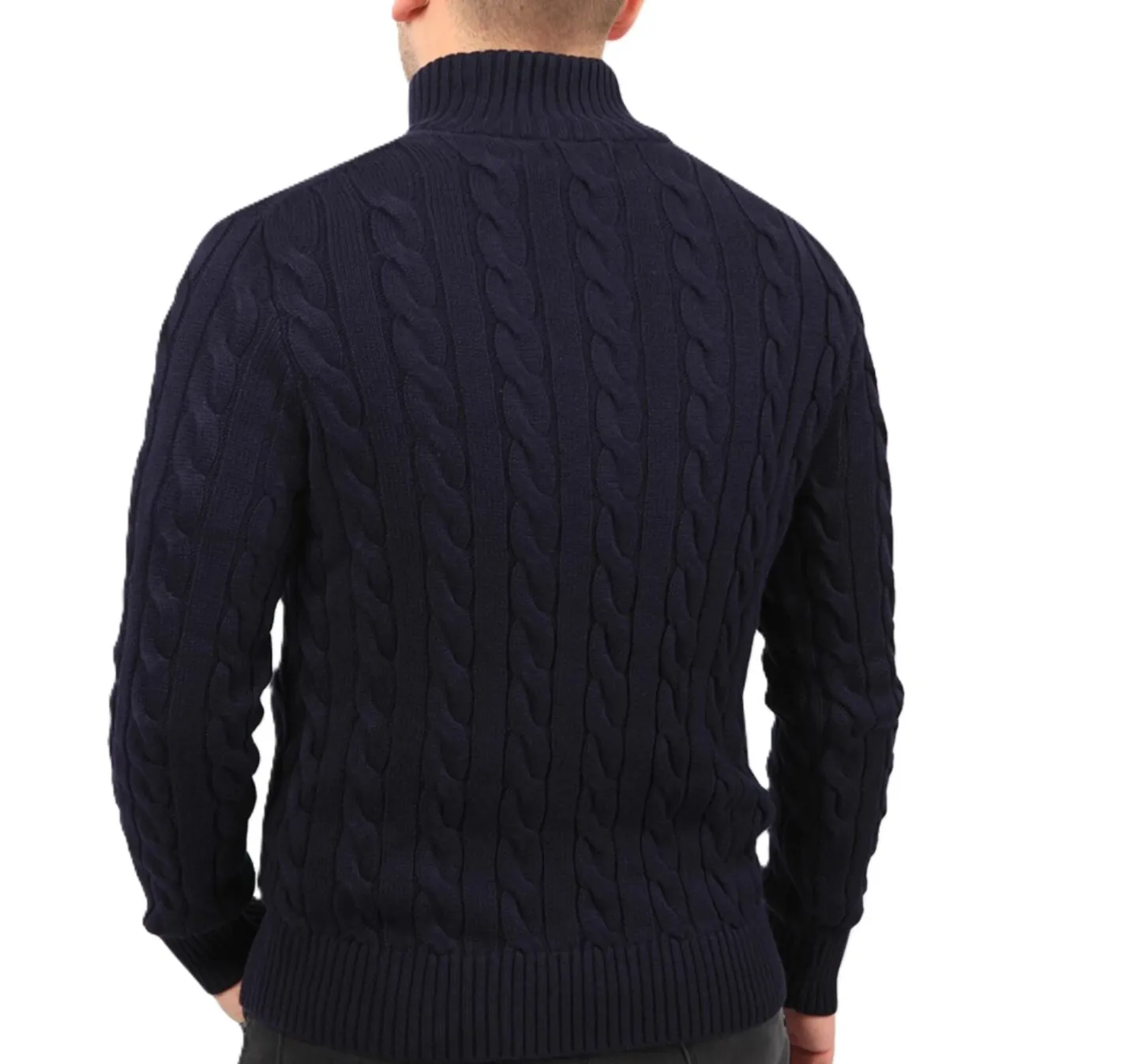 Half-Zip Knit Sweater Navy Blue