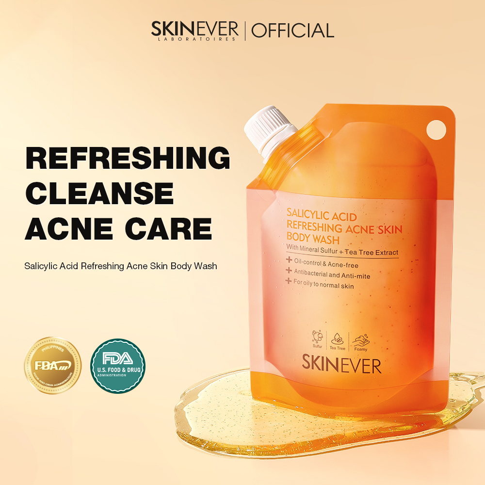 SKINEVER Salicylic Acid Acne Skin Body Wash Deeply Oil Control Sulphur Mite Removal Shower Gel 200ml