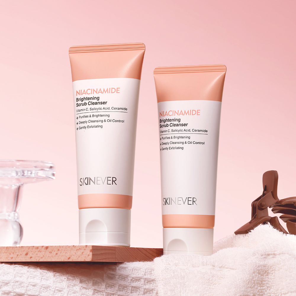 SKINEVER 3% Niacinamide Facial Scrub Cleanser Cleanses the Skin, Removes Dead Skin, Exfoliates, Brightens, and Whitens-SKINEVER