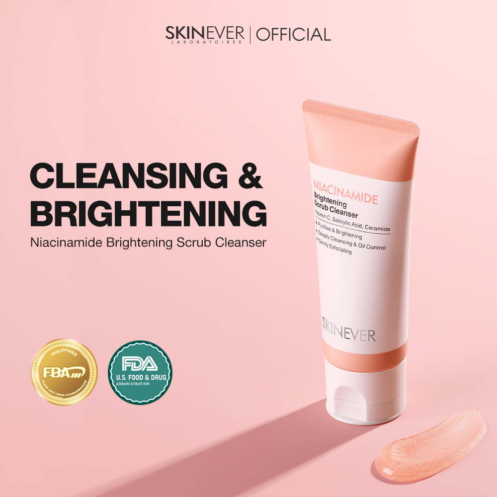 SKINEVER 3% Niacinamide Facial Scrub Cleanser Cleanses the Skin, Removes Dead Skin, Exfoliates, Brightens, and Whitens
