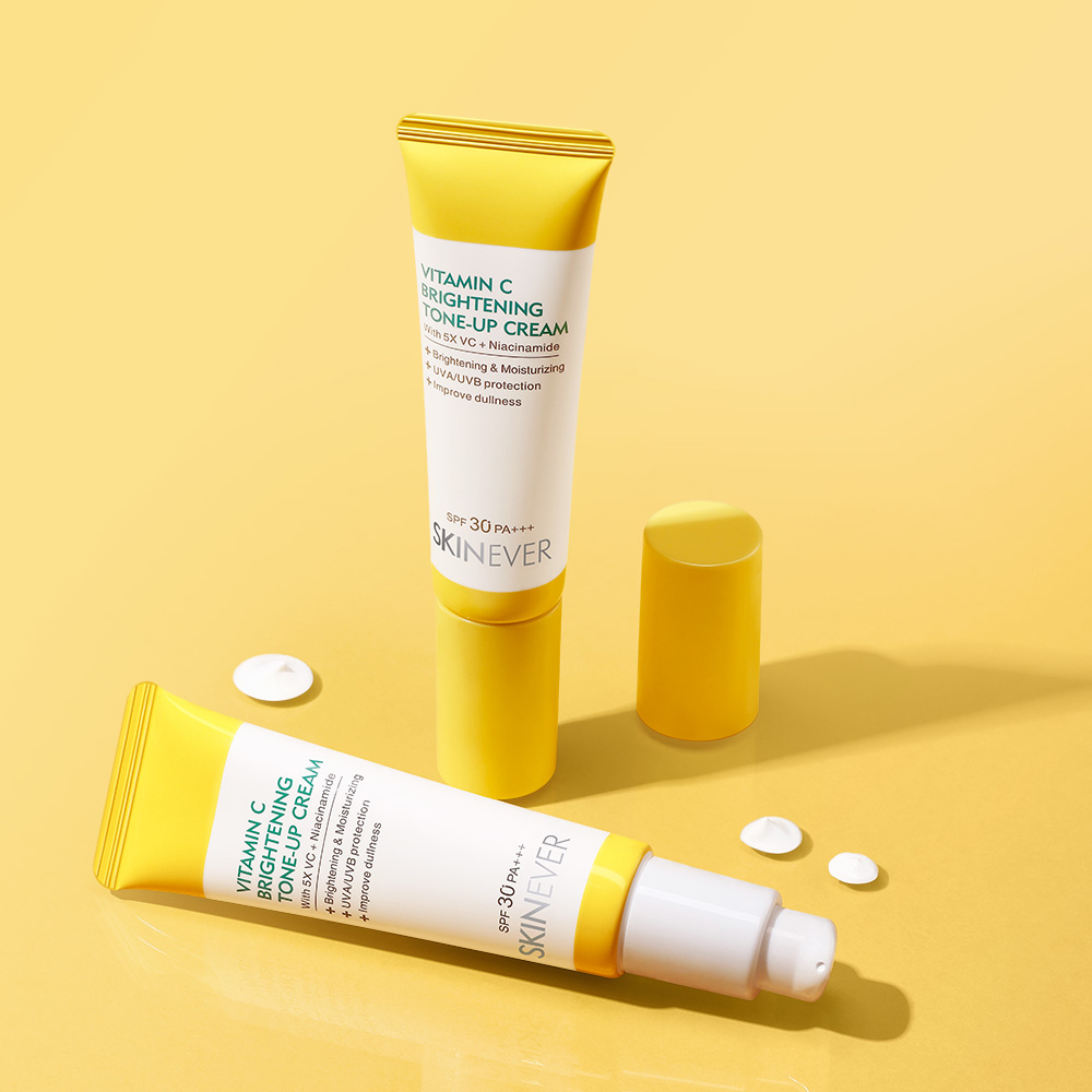 SKINEVER Vitamin C Sunscreen Tone-Up Cream Preventing UV Damage Brightening Even Skin Tone 30g-SKINEVER