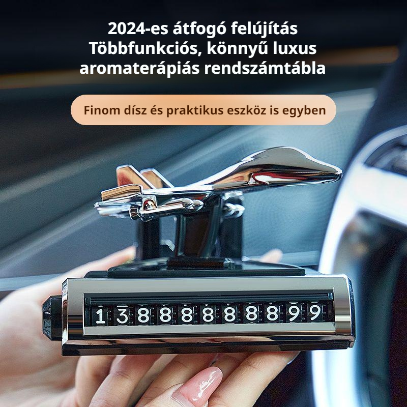 Ideiglenes parkoló rendszámtábla aromaterápiás középkonzol