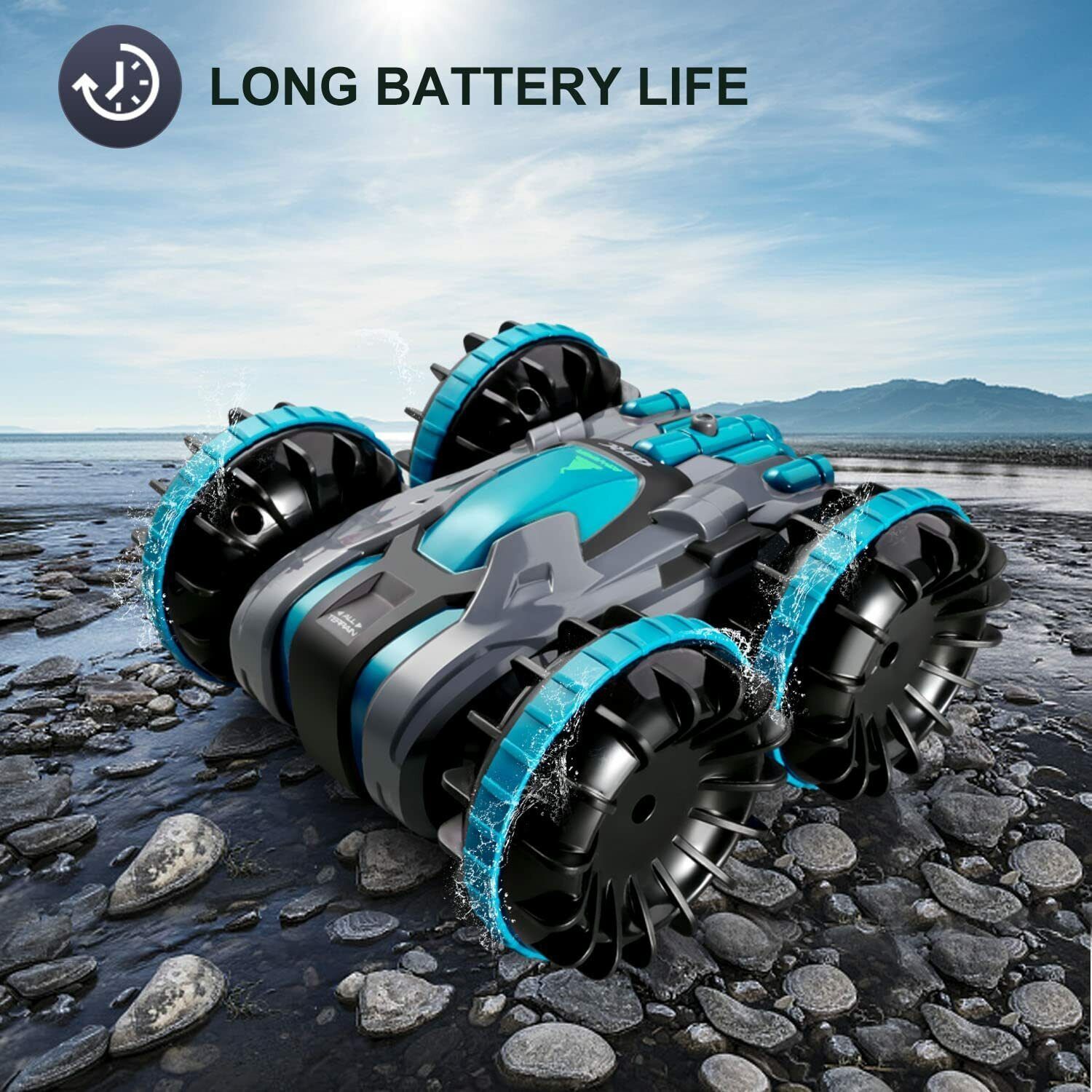 RC Amphibious Stunt Car Toys for Kids 
