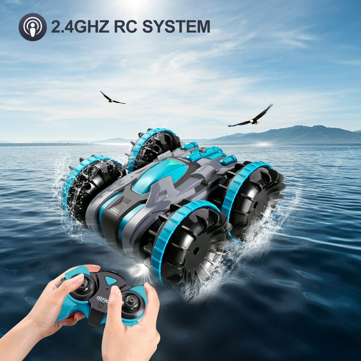 RC Amphibious Stunt Car Toys for Kids 