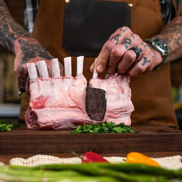 Rankų darbo Damasko plieno 5 vnt virtuvinių peilių rinkinys, rankų darbo Damasko virėjo rinkinys, virtuviniai peiliai, Damasko virėjo peiliai