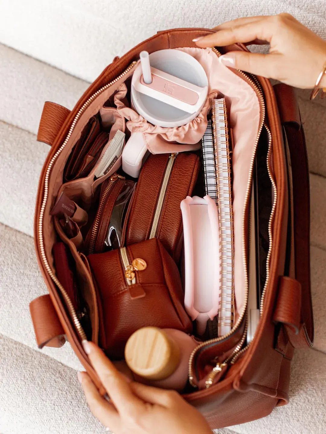 Multitasking Velkokapacitní ekologická cestovní taška na počítač s kapsou na láhev s vodou