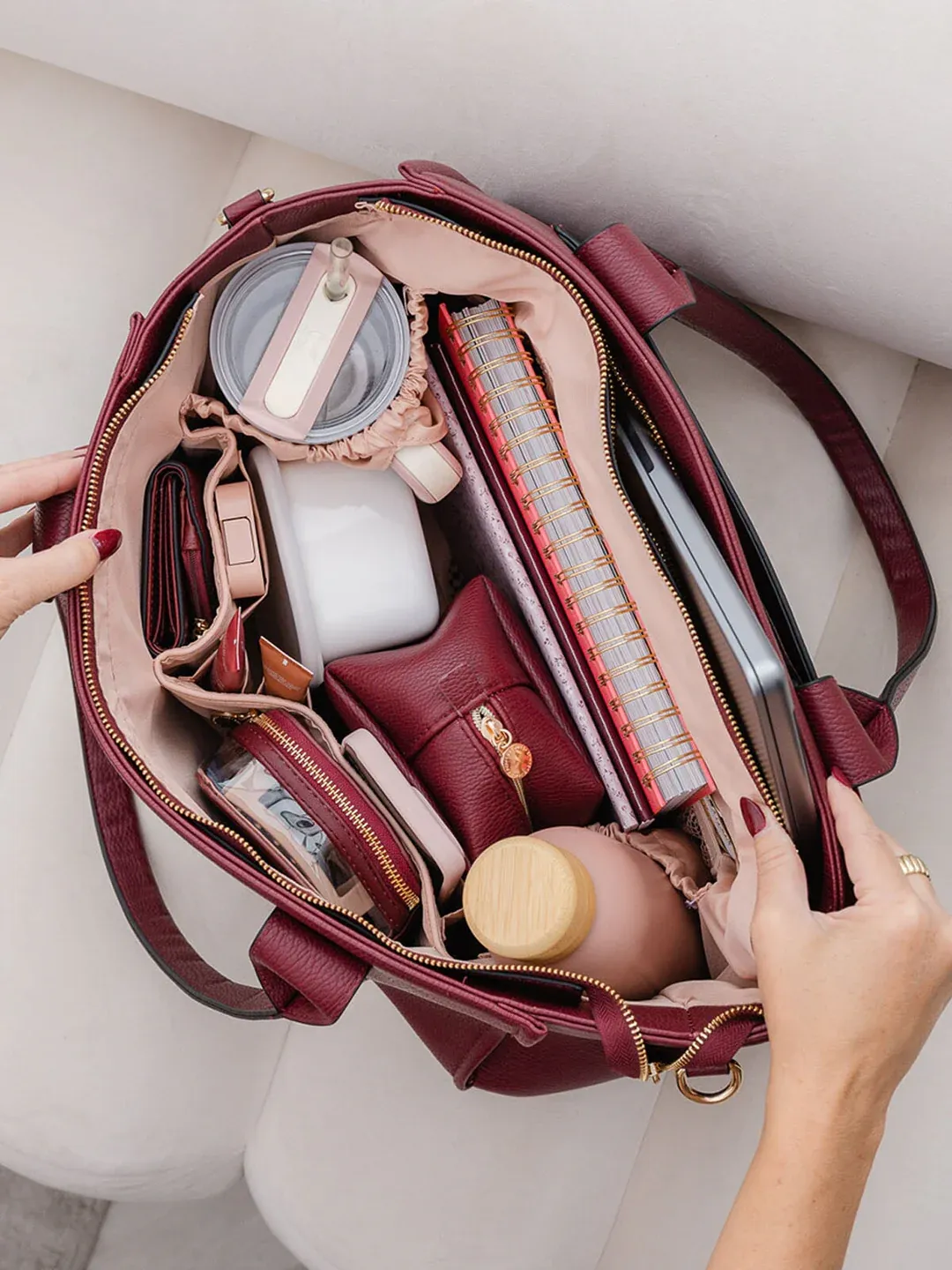 Multitasking Velkokapacitní ekologická cestovní taška na počítač s kapsou na láhev s vodou