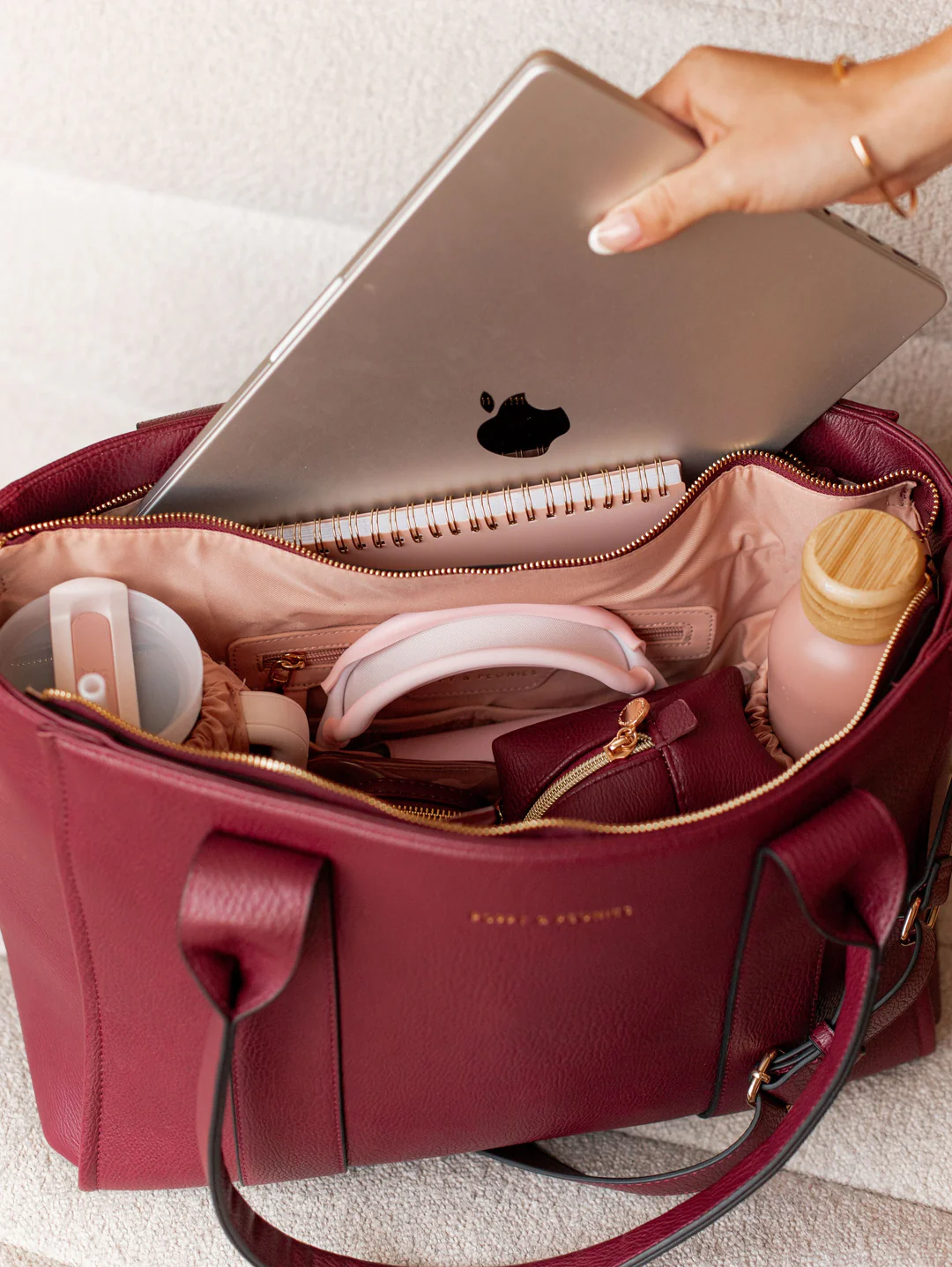 Multitasking Velkokapacitní ekologická cestovní taška na počítač s kapsou na láhev s vodou