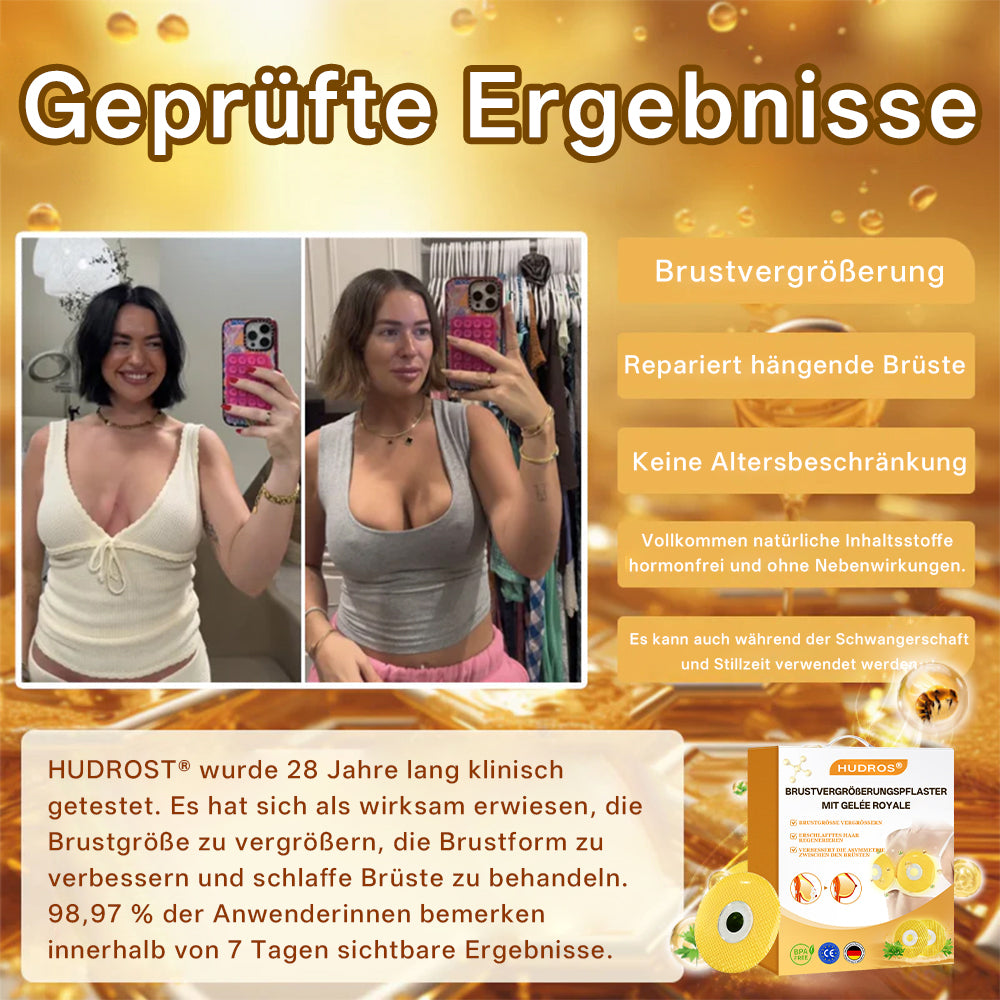 💎【Oficiální vlajkový obchod】𝐇𝐔𝐃𝐑𝐎𝐒® Náplasti s mateří kašičkou pro zvětšení prsou. Bezpečné pro použití během kojení.