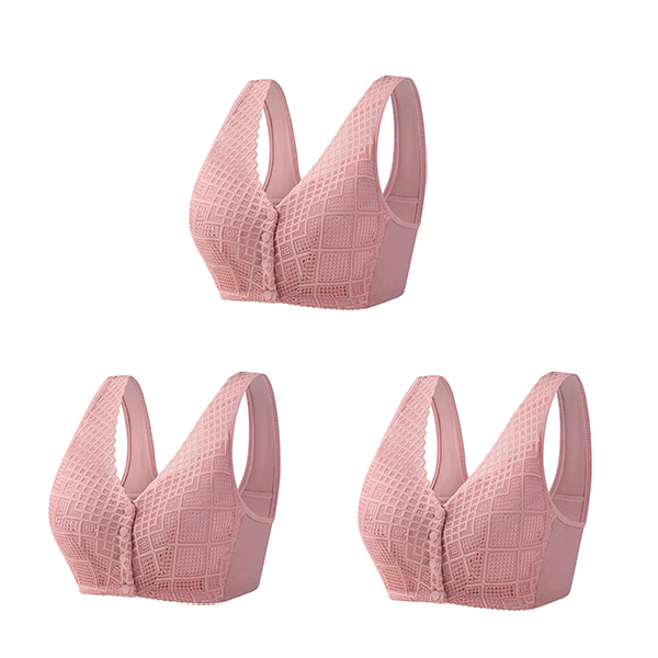 Plus Size Skin-Friendly Cotton Front Button Bra