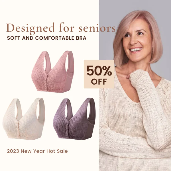 Plus Size Skin-Friendly Cotton Front Button Bra