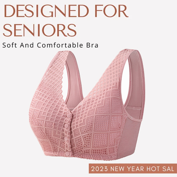 Plus Size Skin-Friendly Cotton Front Button Bra