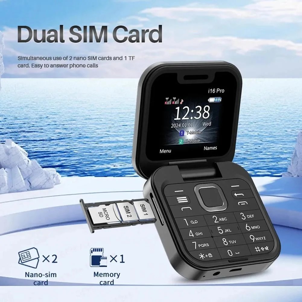 [Counter genuine]2024 New Mini Flip Mobile Phone 2 SIM Card Small Display Foldable Cell Phone