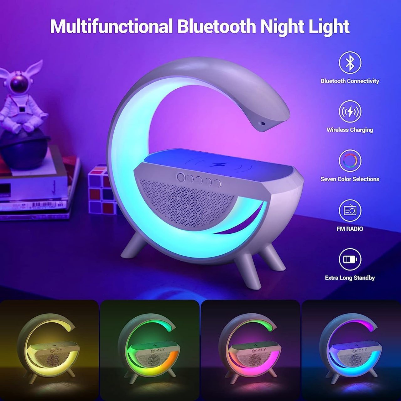 🎄Christmas Sales - 49% OFF🎅Multifunctional Bluetooth Speaker - Colorful Atmosphere Light Wireless Charging and Clock All - in - one Machine