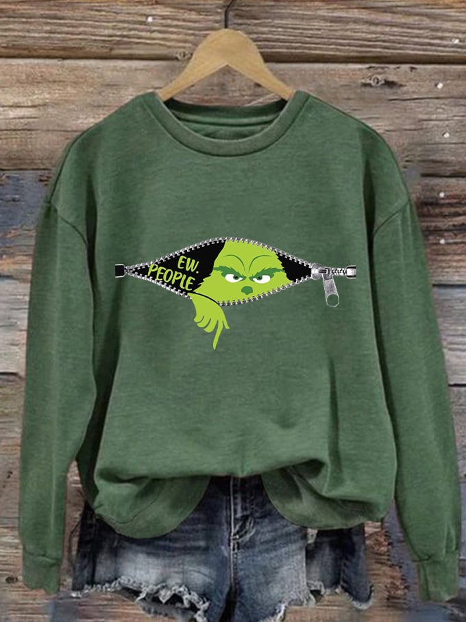 Women's Ew People Christmas Print Sweatshirt