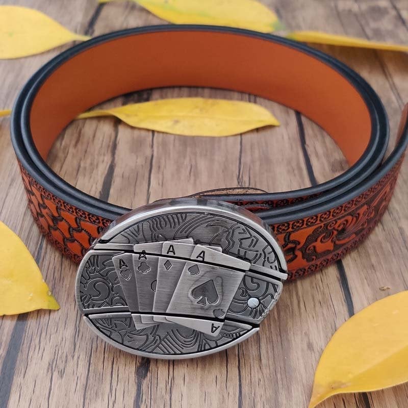 Fashion Punk Men's Genuine Leather Belt With Knife