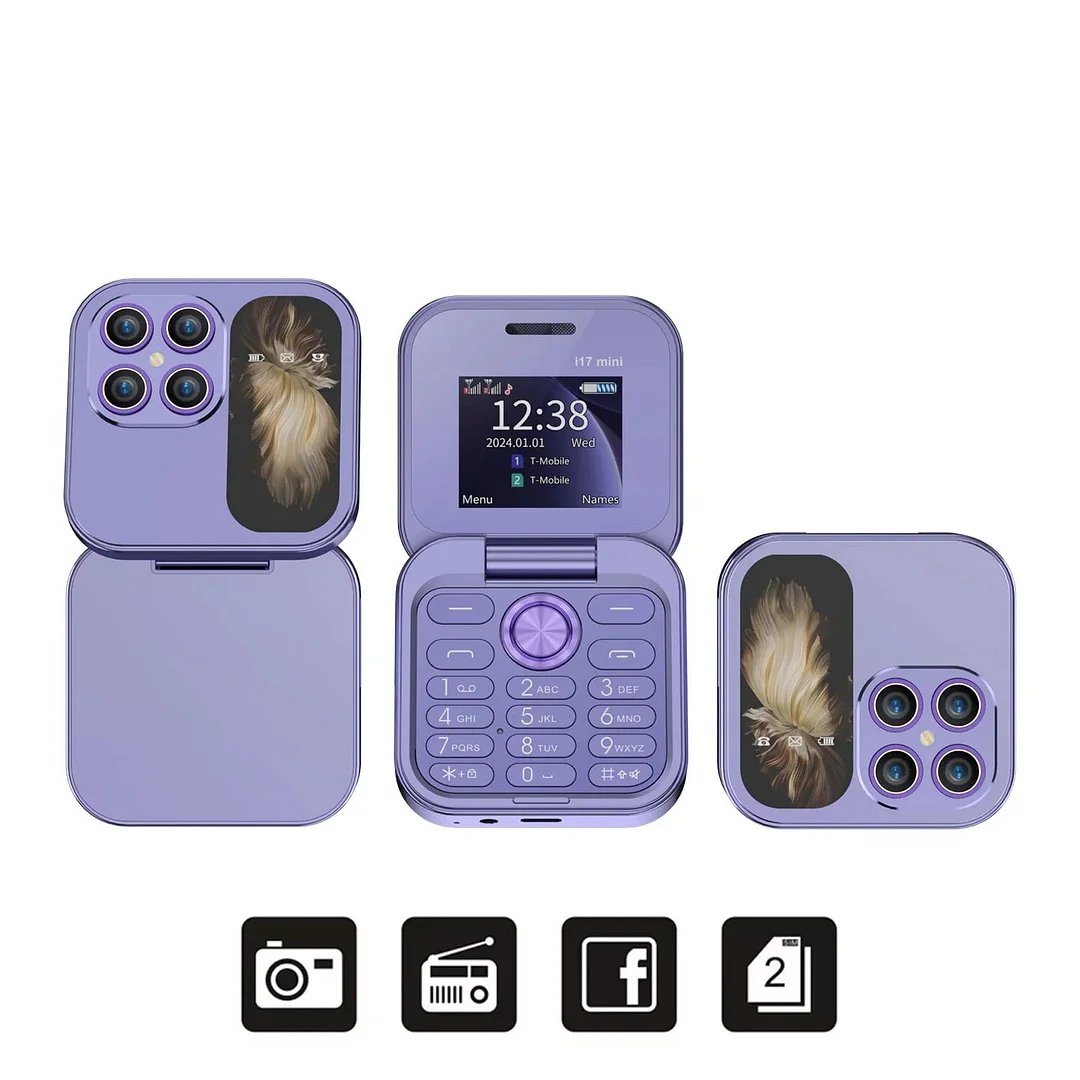 [Counter genuine]2024 New Mini Flip Mobile Phone 2 SIM Card Small Display Foldable Cell Phone