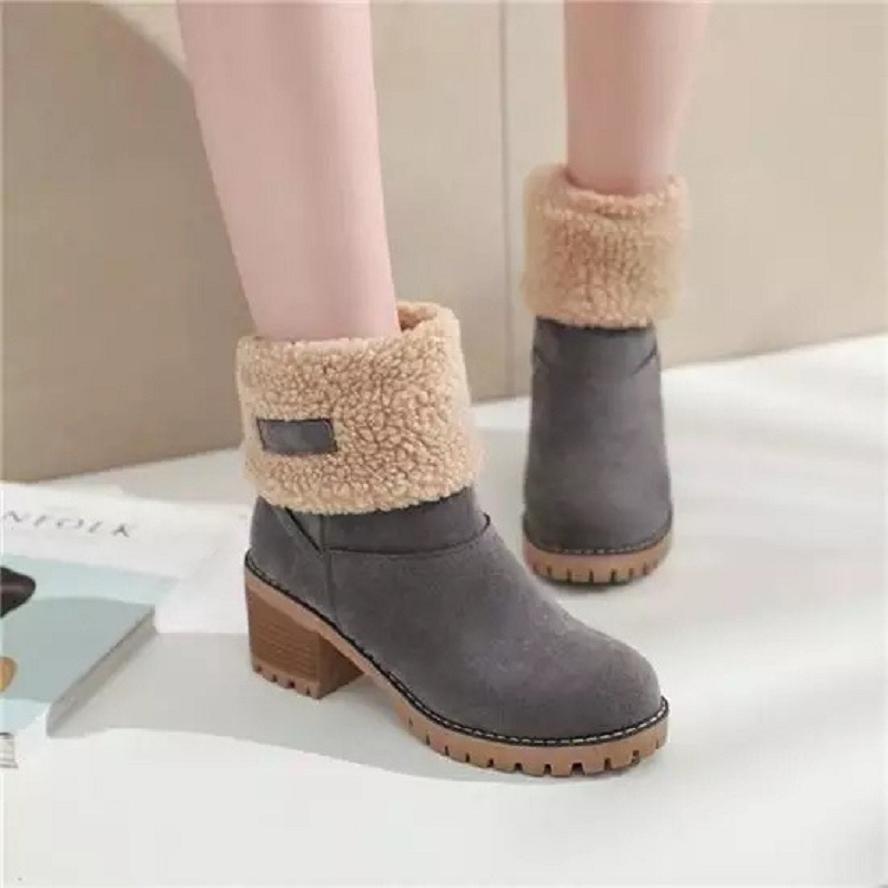 Christmas hot sale 50% off - Plawltd Seniors' Chunky Heel Winter Boots