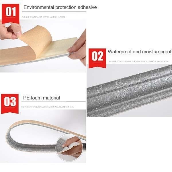 🎁2023-Christmas Hot Sale🎁Adhesive Environmental Protection 3D Wall Edging Strip (7.55 FEET/ROLL)