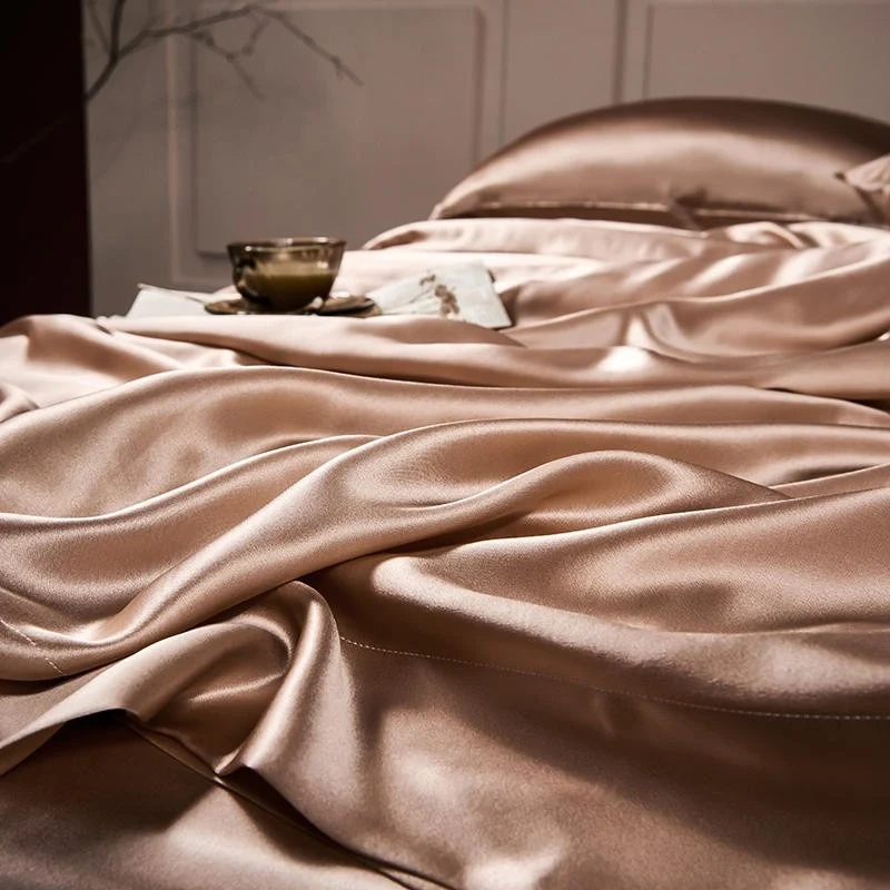 🔥[Christmas early promotion ​- FREE SHIPPING]🔥100% silk-25 Momme Luxury Pure Mulberry Silk Bedding Set of 4( 1x Bedsheet + 2x Pillowcases)