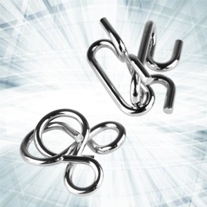 Metal Wire Puzzle Set of 24 with Pouch
