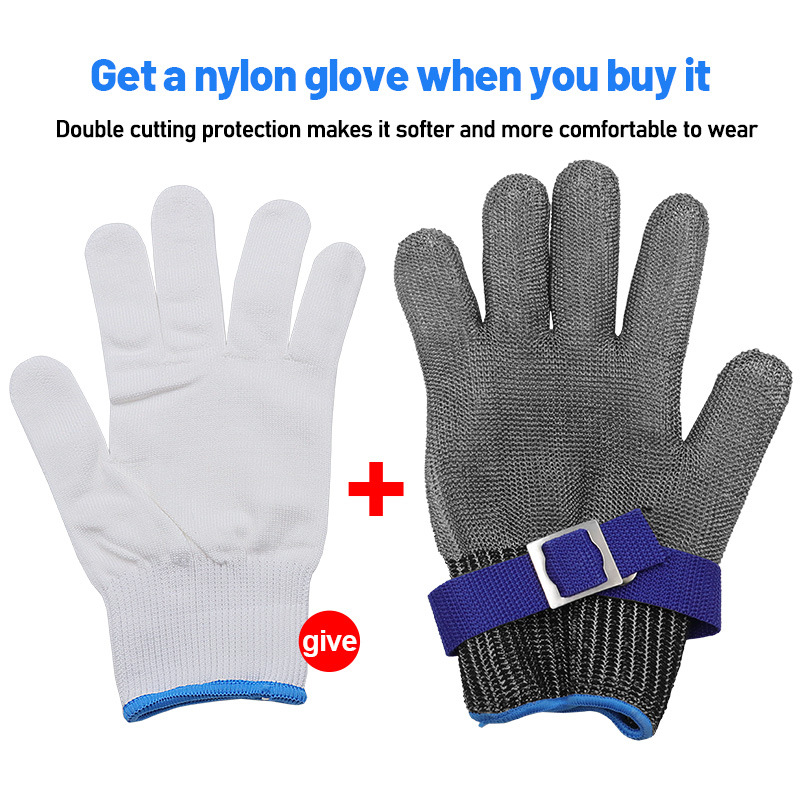 Anti-cutting metal gloves cutting and slaughtering chainsaw operation labor protection hand protection stainless steel wire gloves