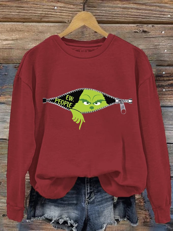 Women's Ew People Christmas Print Sweatshirt