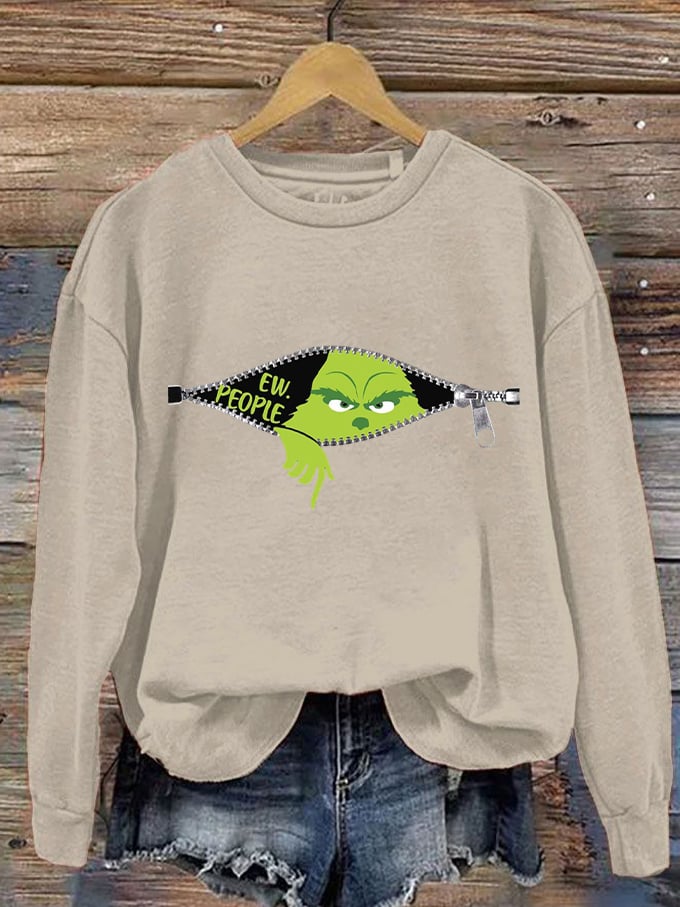 Women's Ew People Christmas Print Sweatshirt