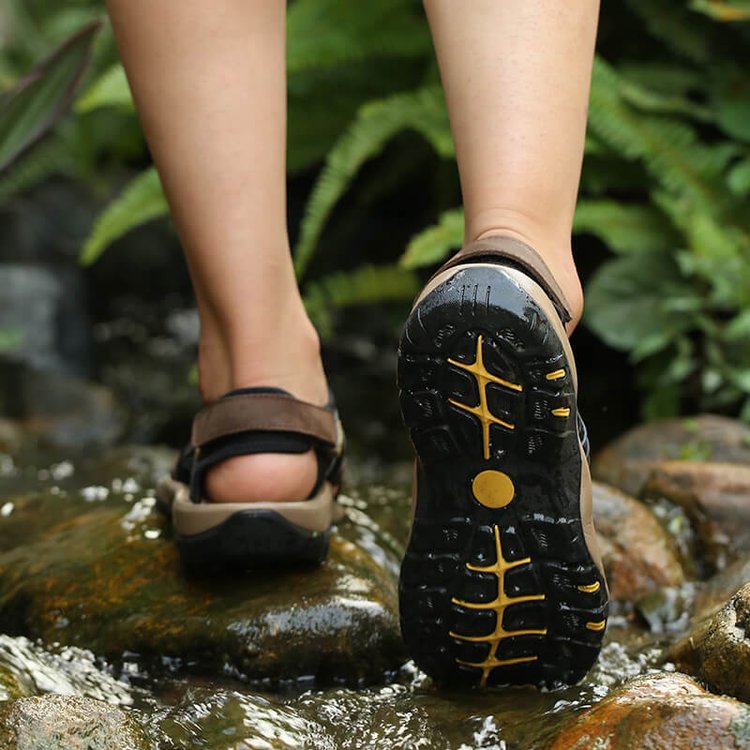 ✨  Perfect for Outdoor Adventures! ✨Men's Sport Sandals: Hiking! Beach! Water-Resistant! Closed Toe Leather!