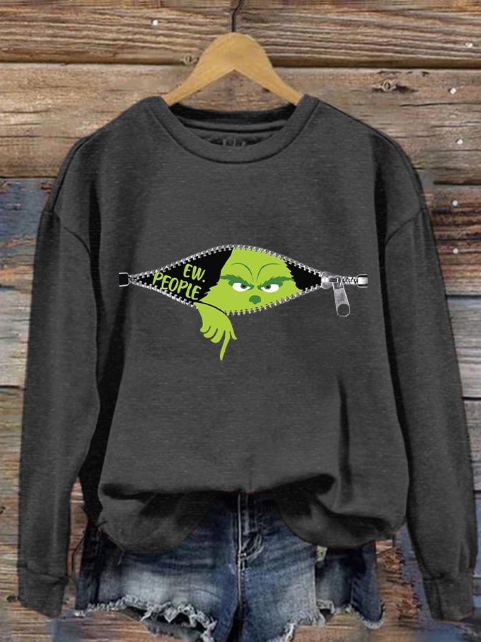Women's Ew People Christmas Print Sweatshirt
