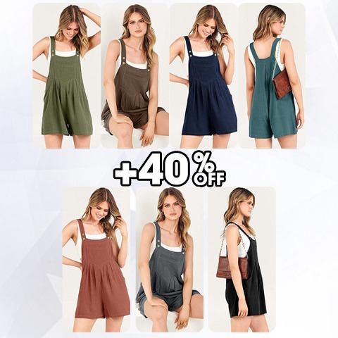 🔥Last Day 50% OFF🔥 Casual Adjustable Strap Loose Bib Rompers