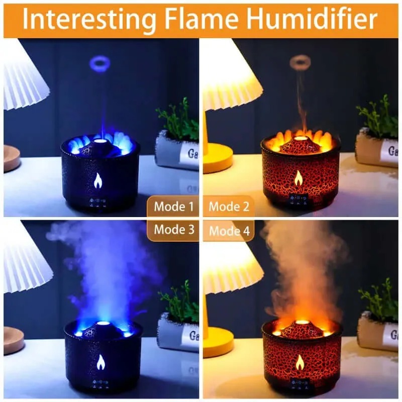 Volcano Flame Air Humidifier - Oil Aroma Diffuser
