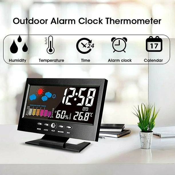 (🎁2023-Christmas Hot Sale🎁)Digital LED Temperature Humidity Monitor Weather Forecast LED Table Alarm Clock