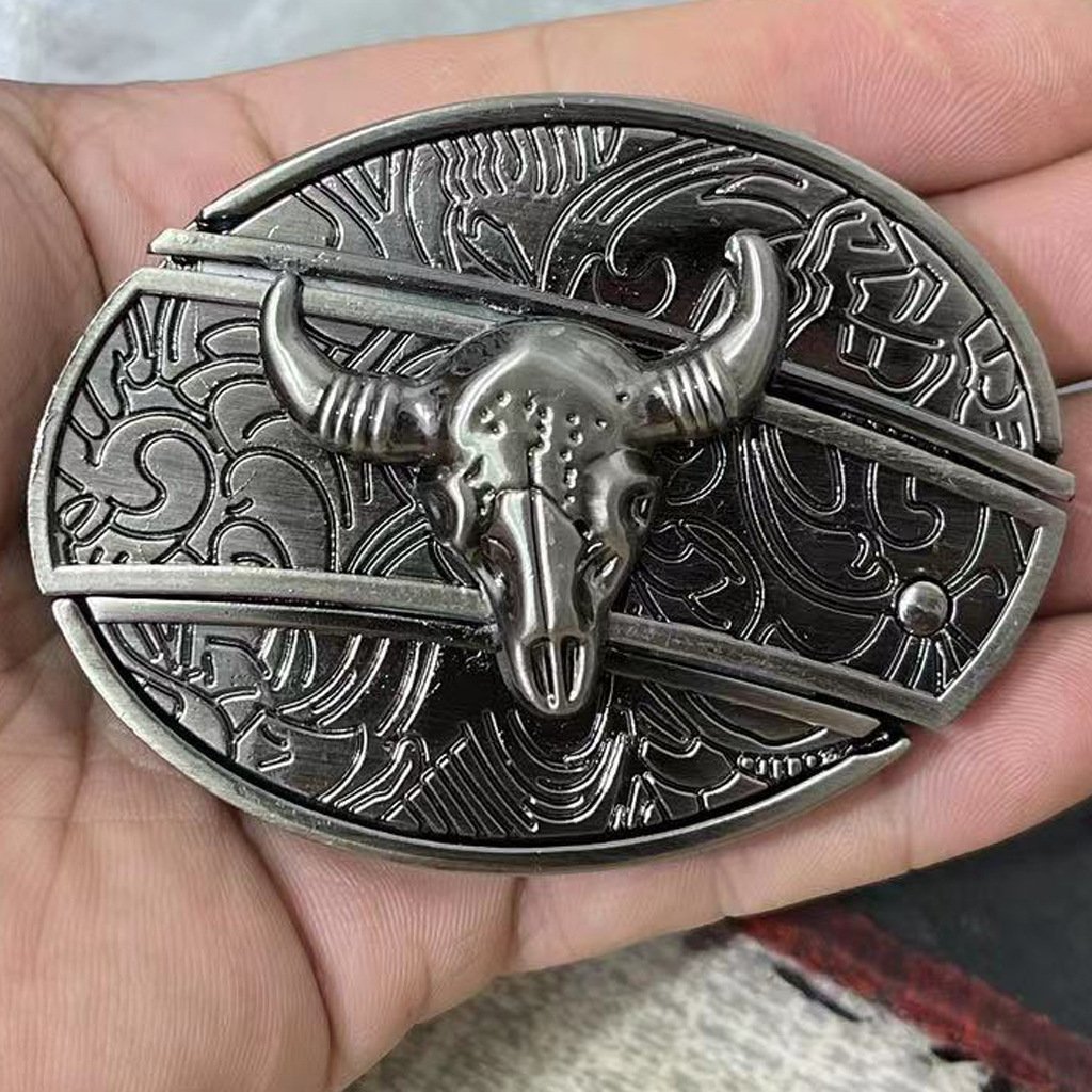Fashion Punk Men's Genuine Leather Belt With Knife