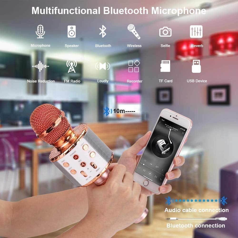 Wireless Bluetooth 3-In-1 Karaoke Microphone