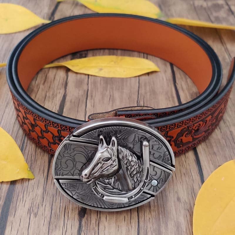 Fashion Punk Men's Genuine Leather Belt With Knife