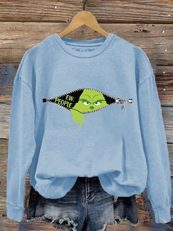 Women's Ew People Christmas Print Sweatshirt
