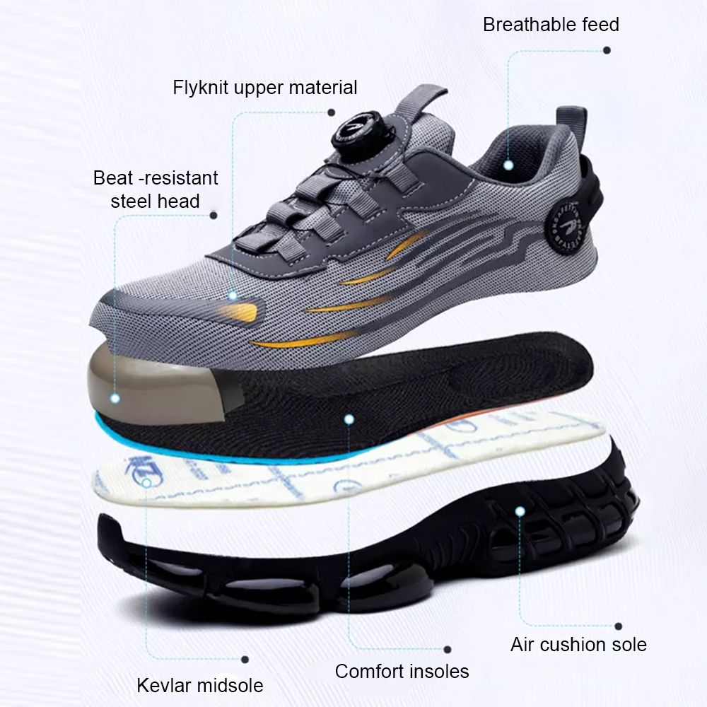 Wearscomfy Men's Smash and Stab Resistant Work Safety Shoes - Buy 2 Free Shipping