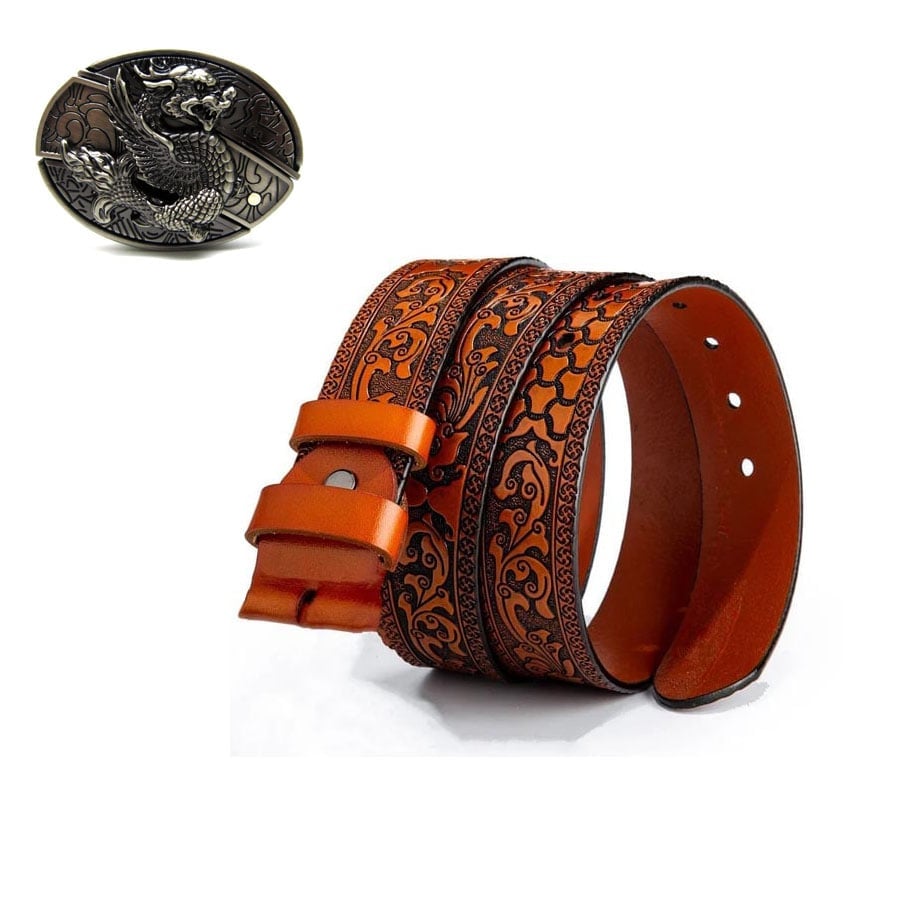 Fashion Punk Men's Genuine Leather Belt With Knife