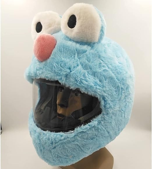 Funny Cartoon Plush Motorcycle Helmet Full Protective Cover